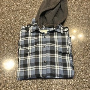 Mens American Eagle flannel with removable hood